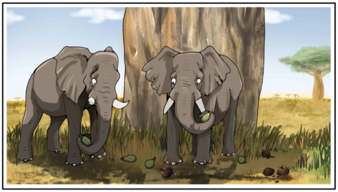 Zambia elephants cartoon